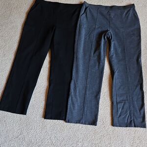 2 Pants Bundle Erika Charcoal and Black Stretch Straight Leg